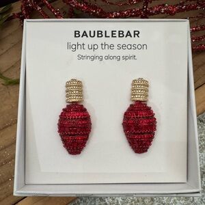 BAUBLEBAR RED/GOLD CHRISTMAS “LIGHT UP THE SEASON” VERTICAL DROP EARRINGS